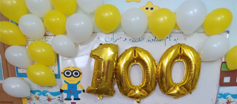 برگزاری جشن 100 برای دانش آموزان کلاس دوم