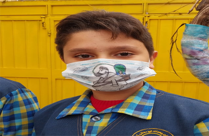 نقاشی روی ماسک با موضوع آلودگی هوا نقاشی روی ماسک با موضوع آلودگی هوا